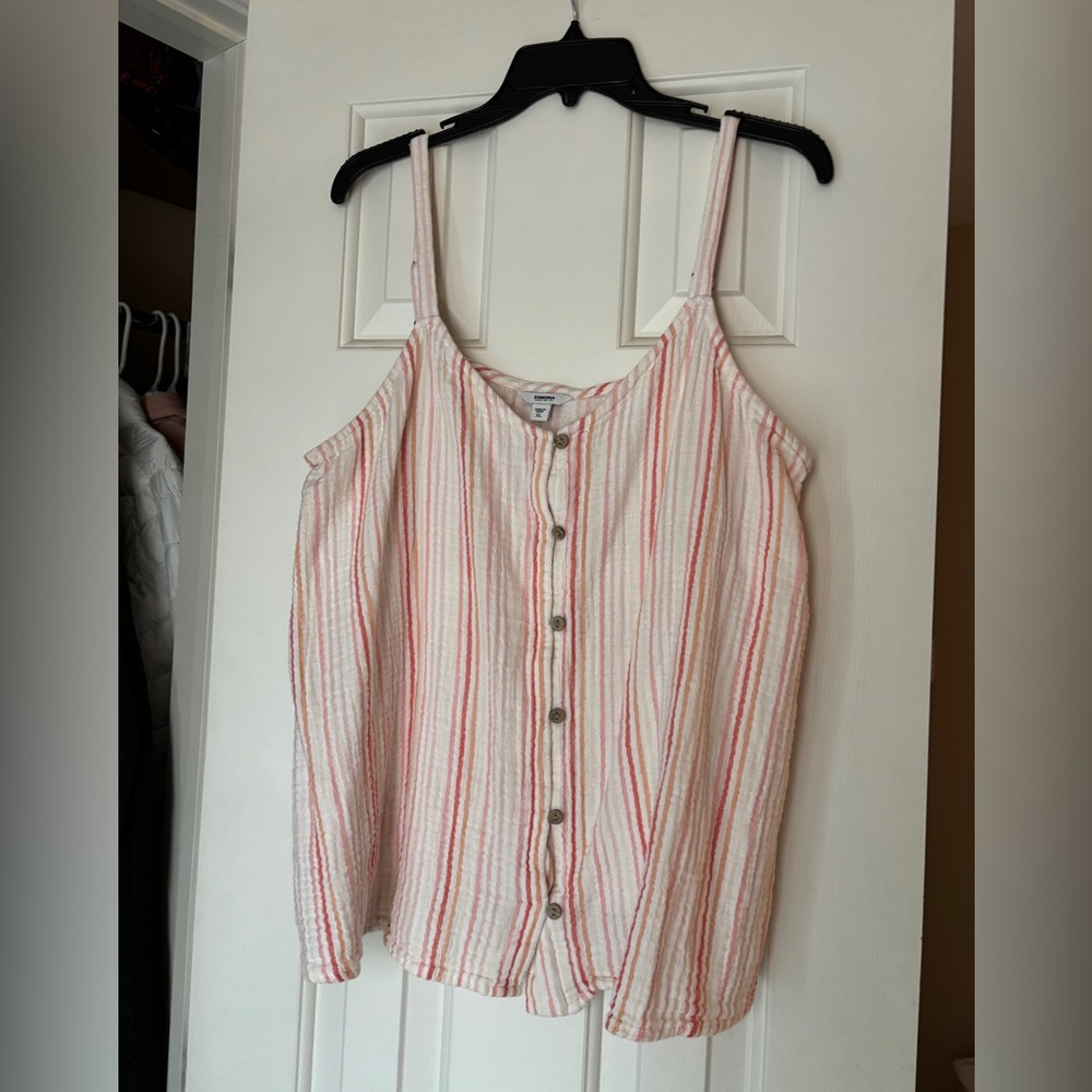 Sonoma Pink and Cream Striped Tank Top